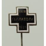 Russland: Gallipoli Armee Kreuz Miniatur.Silbern, teilweise emailliert, an Nadel.Zustand: II- - -