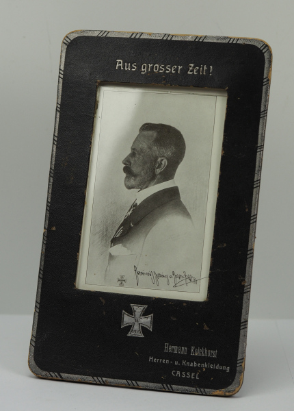 Prinz Heinrich von Preussen: Rahmen aus grosser Zeit!Mit Postkarte, schwarz-silberner Rahmen, mit