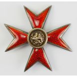 Mecklenburg: Greifen-Orden, Offizierssteckkreuz.Silber vergoldet, teilweise emailliert, fein