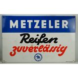 Emailleschild: Meteler Reifen zuverlässig.Guter Zustand.Ca. 48 x 75 cm.Zustand: I-- - -23.00 %