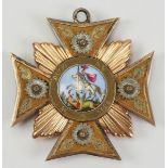 Hannover: Freimaurer Logen Dekoration.Gold, Silber, vergoldet, der Korpus hohl gefertigt, die Arme