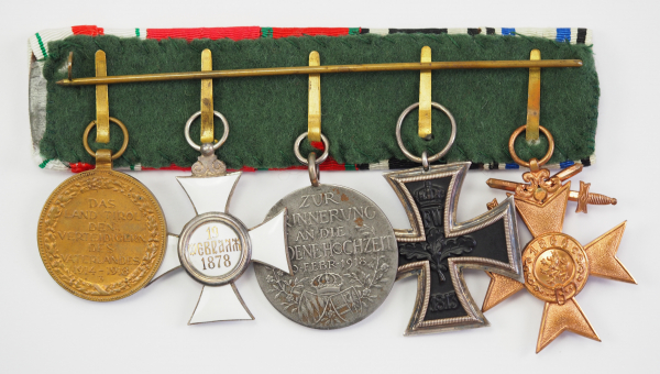 Bayern: Ordenschnalle mit 4 Auszeichnungen.1.) Militär-Verdienstkreuz, 3. Klasse mit Schwertern, 2.) - Image 2 of 2