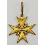Großbritannien: Order of St. John, Komturkreuz.Silber vergoldet, durchbrochen gefertigt, die Agraffe