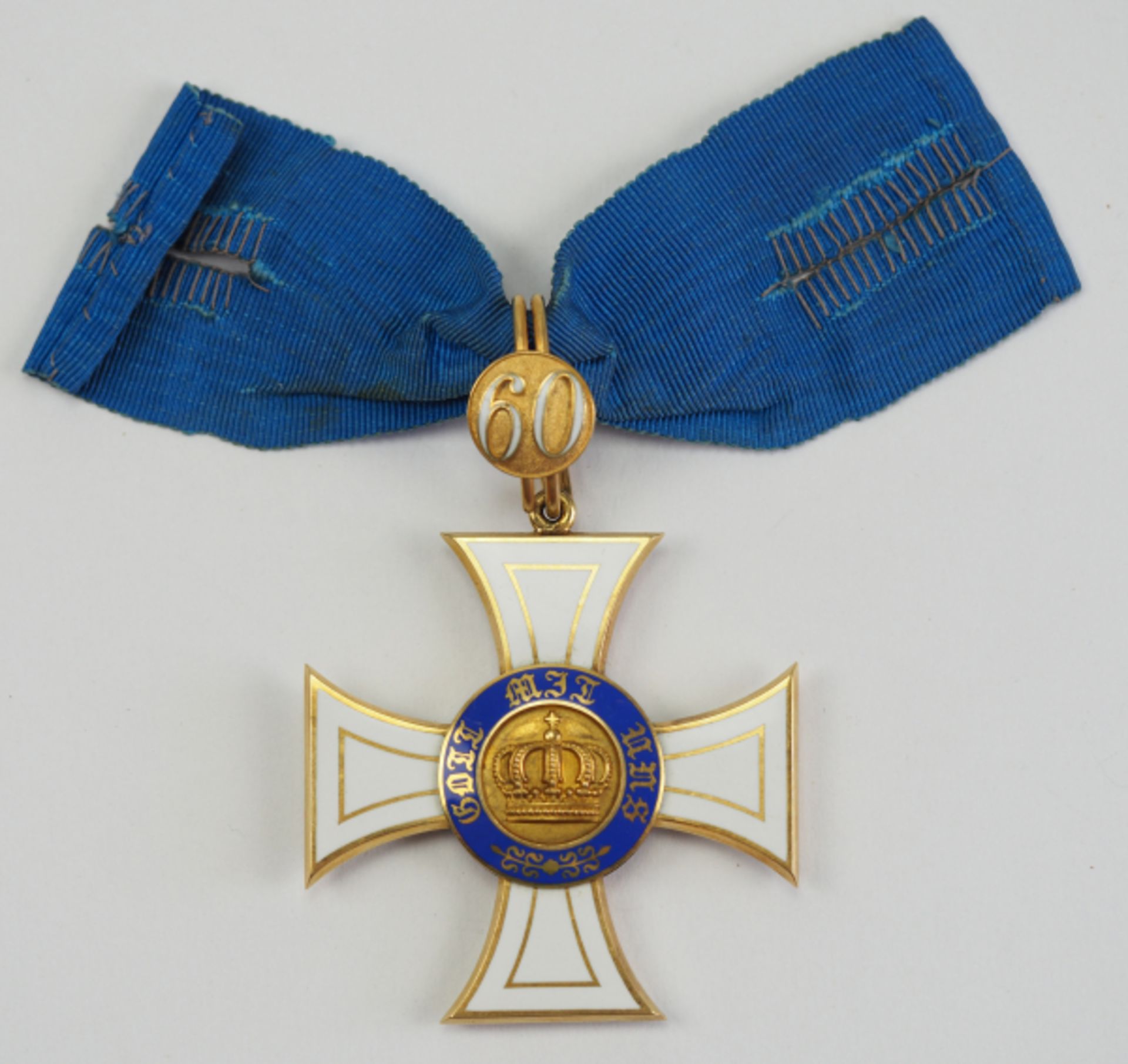 Preussen: Kronen-Orden, 3. Modell (1871-1918), 2. Klasse mit Jubiläumszahl 60.Gold, teilweise