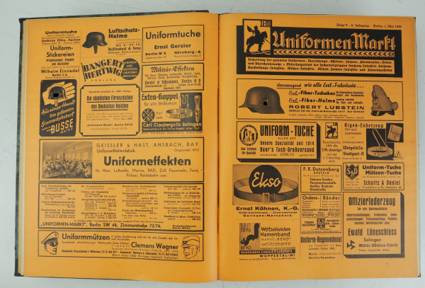 Uniformen-Markt/ Deutsche Uniformen-Zeitung. 4 Bände von 1936 - 1939.1934, Dietrich, Berlin. - Image 2 of 2