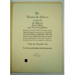 Raeder, Erich.(1876-1960). Großadmiral und Oberbefehlshaber der Reichs- und Kriegsmarine. Patent für