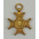 Schaumburg-Lippe: Fürstlich Lippischer Hausorden, Goldenes Verdienstkreuz Miniatur.Silber vergoldet,