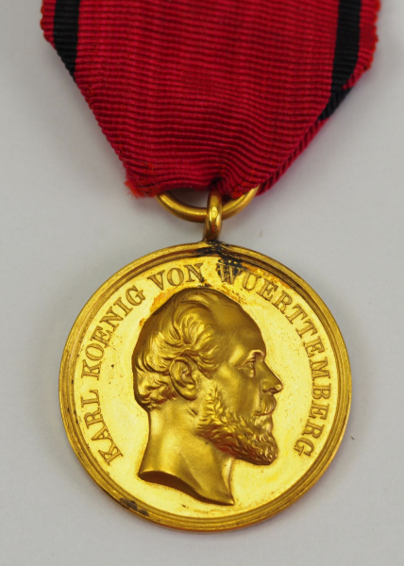 Württemberg: Zivilverdienstmedaille, Karl (1864-1891), in Gold - Abschlag.Bronze vergoldet, am