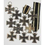 Preussen: Eisernes Kreuz, 1914, 2. Klasse - Lot von 10 Exemplaren.Diverse Ausführungen, teils am