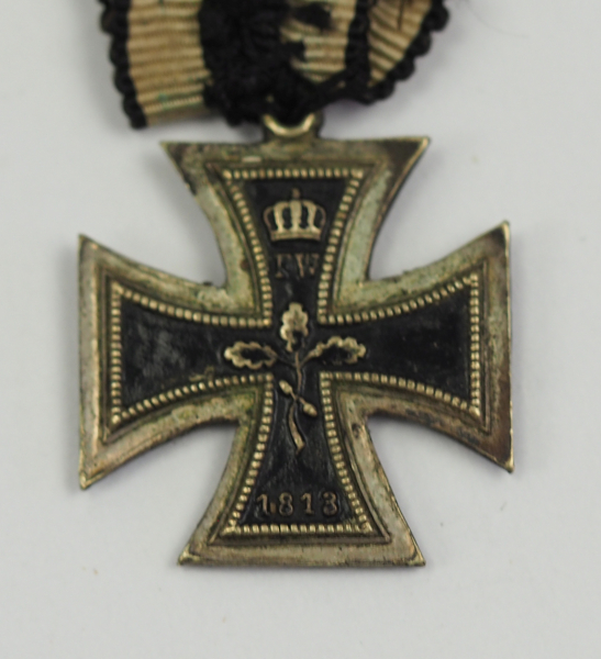 Preussen: Eisernes Kreuz, 1870, 2. Klasse Miniatur.Silber, geschwärzter Kern, am kurzen Bandstück. - Image 3 of 4