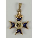 Bayern: Militär-Verdienst-Orden, Ritterkreuz 2. Klasse ohne Flammen (1866-1905) Miniatur.Gold,