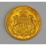 Hamburg: 10 Mark, 1890.Gold, Münzzeichen J.Zustand: I-II- - -23.00 % buyer's premium on the hammer