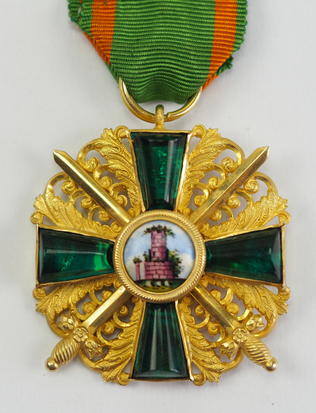 Baden: Großherzoglicher Orden vom Zähringer Löwen, Ritterkreuz 1. Klasse mit Schwertern.Vergoldet,