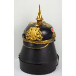 Bayern: Pickelhaube für Unteroffiziere und Mannschaften der Gendarmerie, M1886, im Koffer.Schwarze