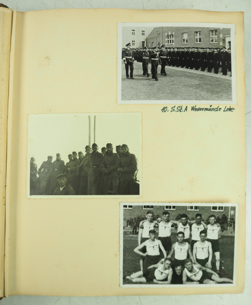 Kriegsmarine: Familien-Fotoalbum.Halbledereinband, über 300 Fotos, diverse Formate, wenige - Bild 3 aus 5