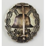 Verwundetenabzeichen, 1918, der Armee, Mattweiß - Silber mit Nadelsicherung.Silber, hohl geprägt,