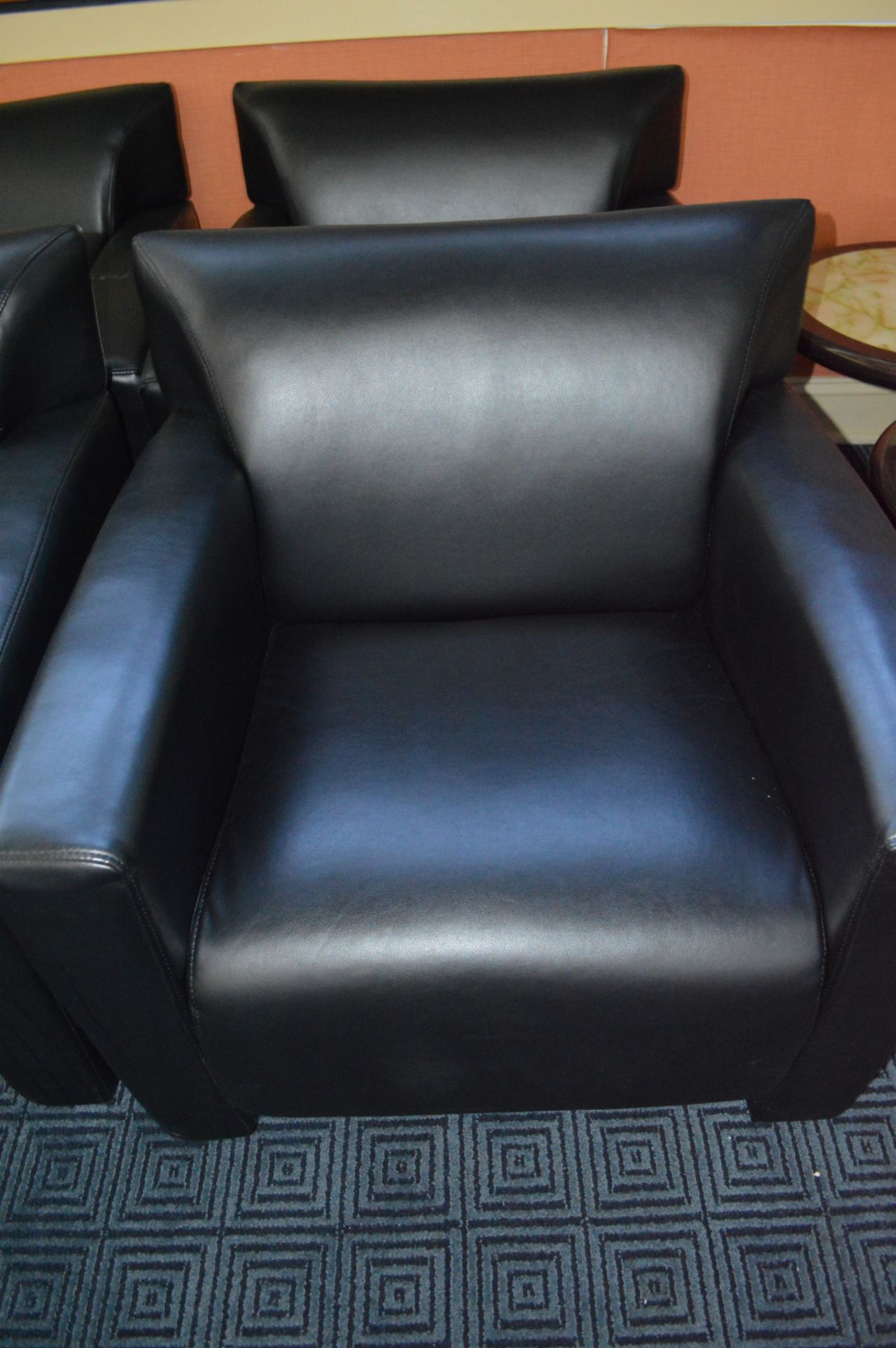 COCKTAIL LOUNGE LEATHERETTE BLACK CHAIRS - Image 2 of 2