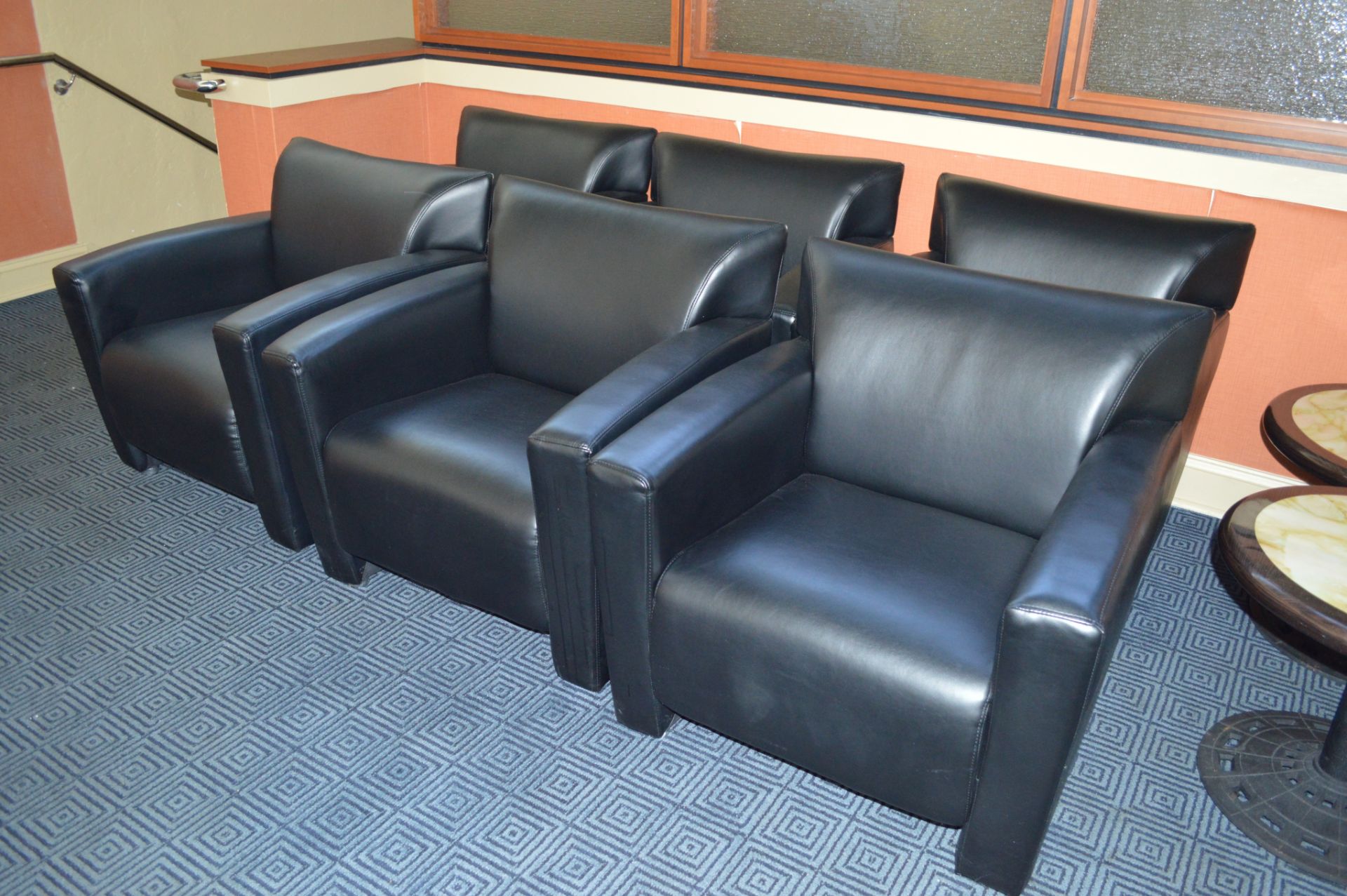 COCKTAIL LOUNGE LEATHERETTE BLACK CHAIRS
