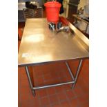 6 FOOT STAINLESS STEEL TABLE WITH BACKSPLASH