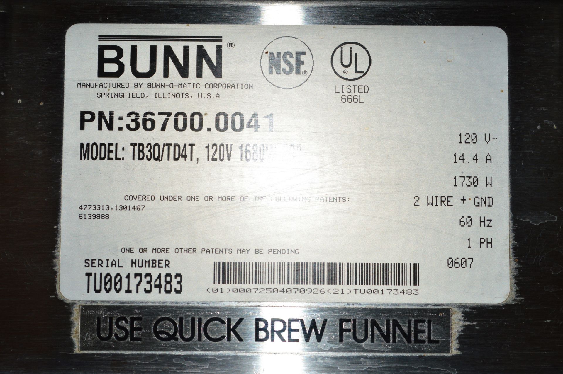 3 GALLON BUNN COFFEE BREWER - Image 3 of 3