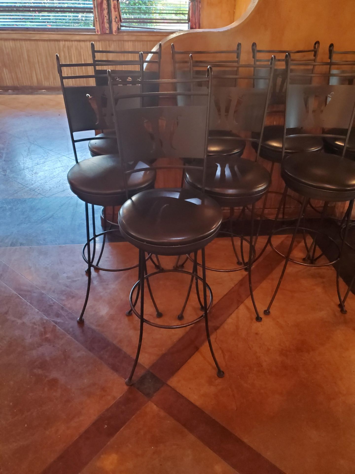 11 PADDED BAR STOOLS WITH BACKS