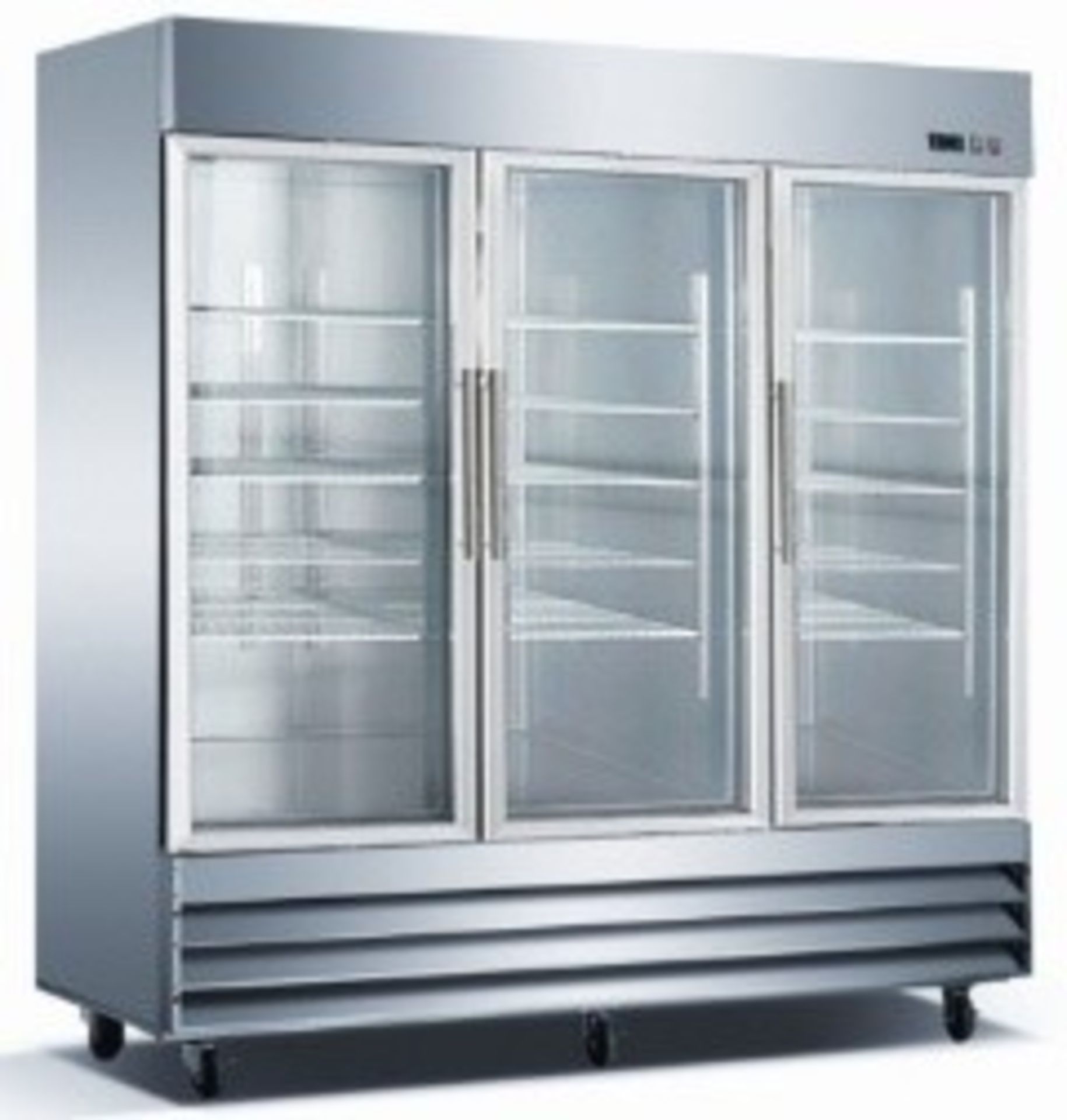 EQ Steel Reach-In Refrigerator 539 Gal, Silver Model #:CFD-3RR-G L*W*H (inch):80.87*32.25*82.5