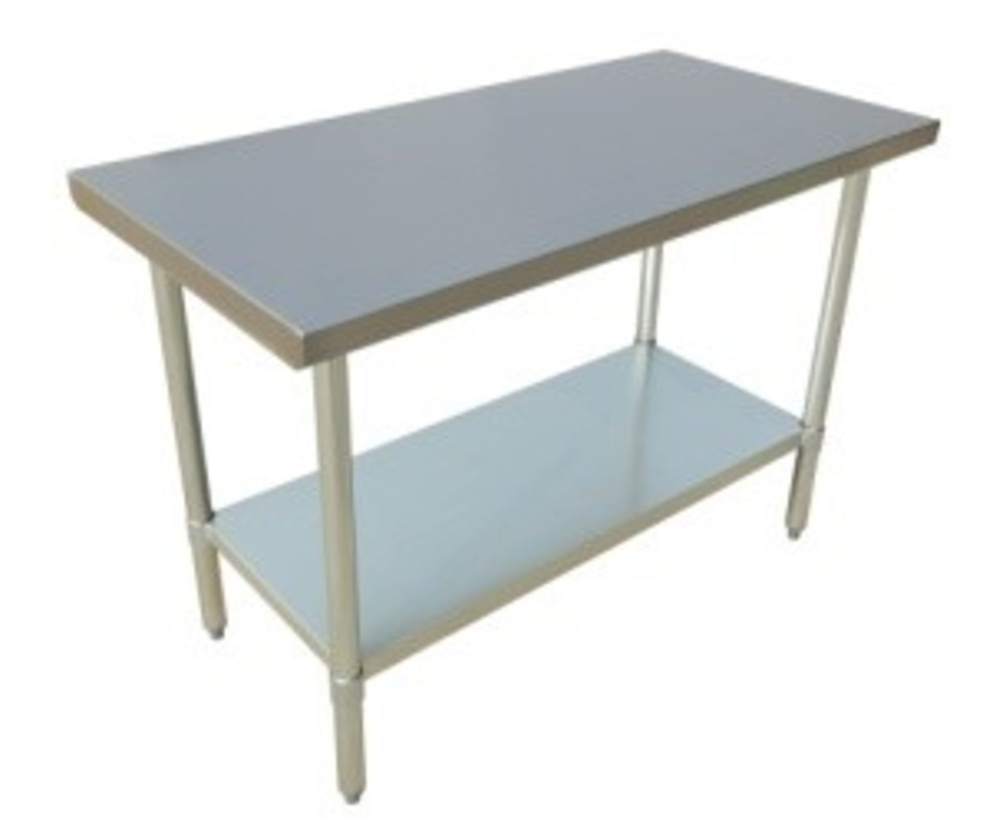 Worktable, 18GA.430S/S flat top shelf 18GA.galvanized undershelf and hat channel Galvanized leg