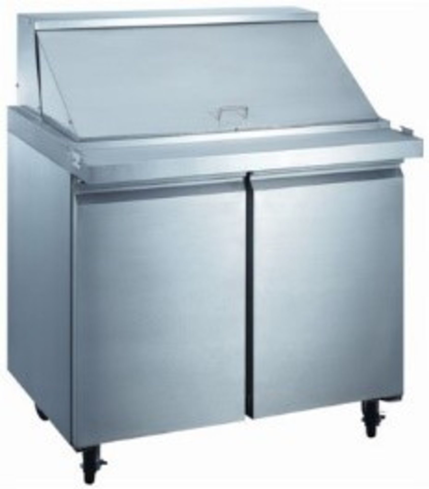 EQ  Steel Food Prep Table Refrigerator 75 Gal, Silver Model #:SCLM2-36 E HC L*W*H (inch):36.25*34*