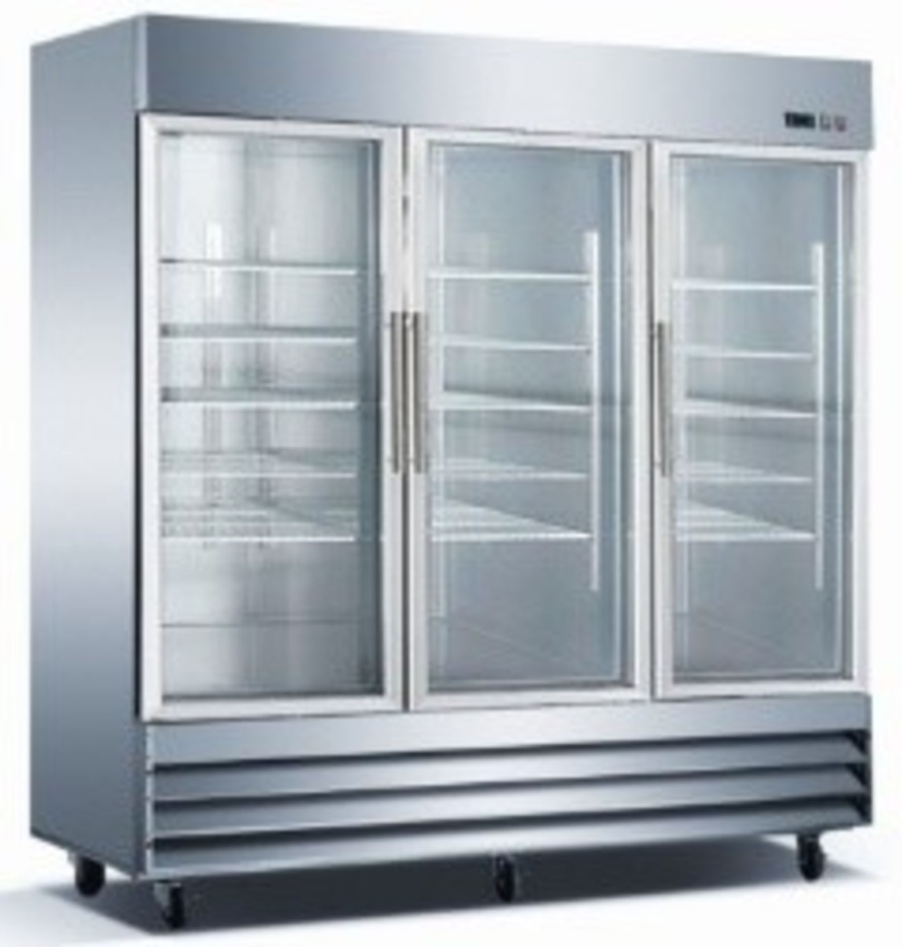 EQ Steel Reach-In Refrigerator 539 Gal, Silver Model #:CFD-3RR-GEHC L*W*H (inch): 80.87*32.25*82.5