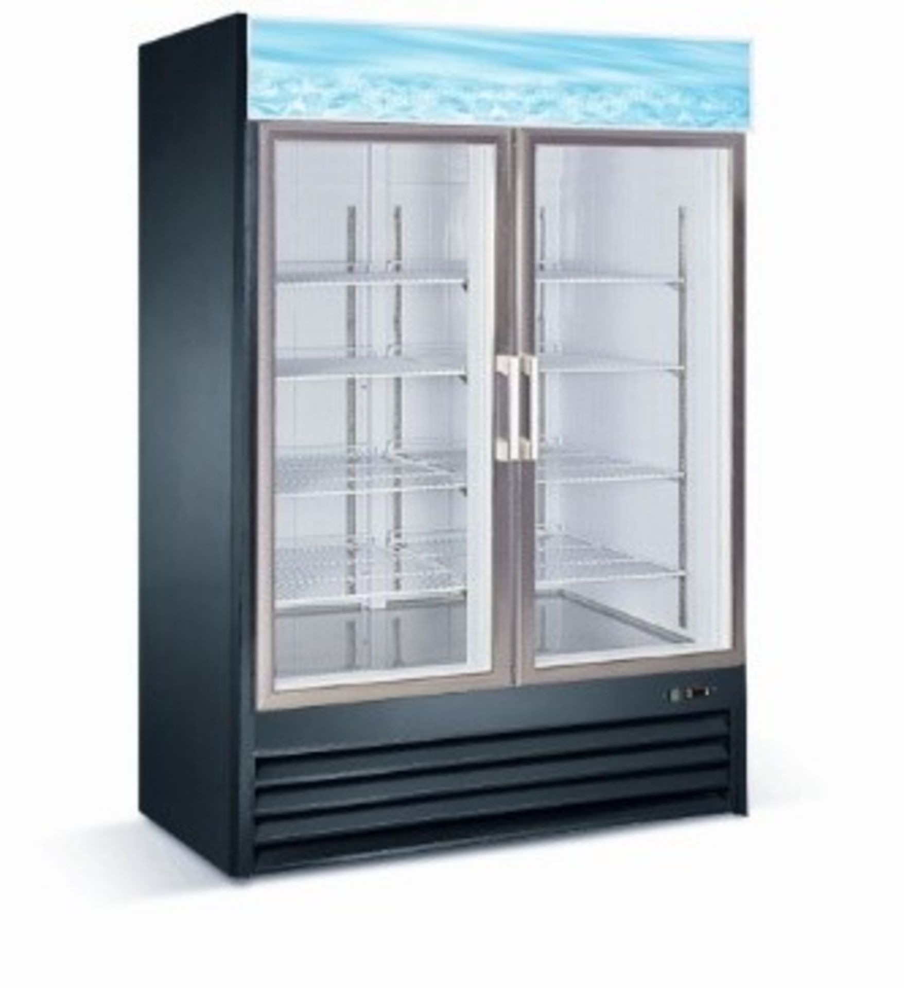 EQ Stainless Steel Swing Door Refrigeration 335 Gal, Black Model #:G1.2YBM2F L*W*H (inch):53.1*31.