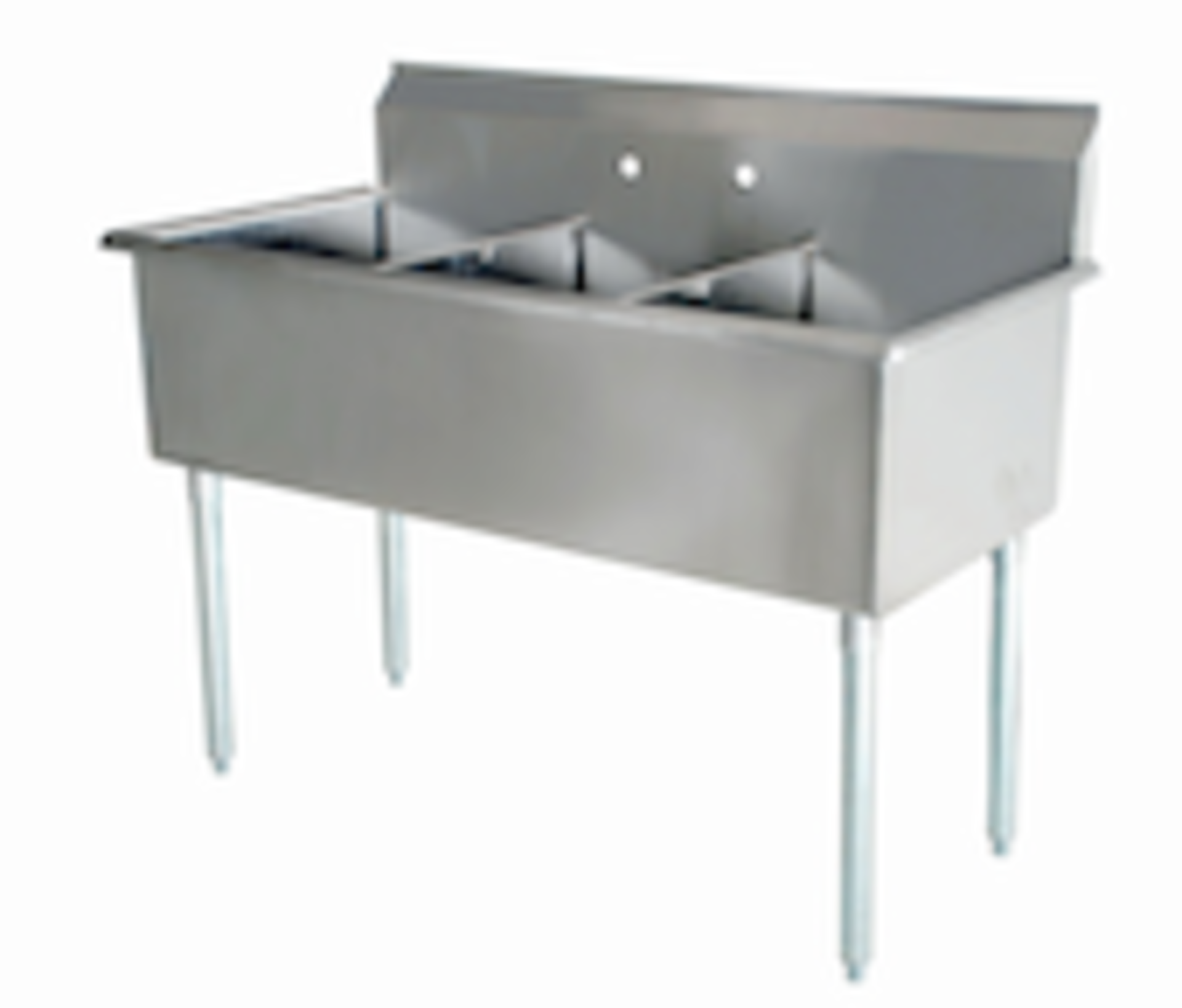 18GA.430S/S budget sink, 3 tub:24*24*13 Galvanized leg and socket, plastic bullet feet 3.5" drain