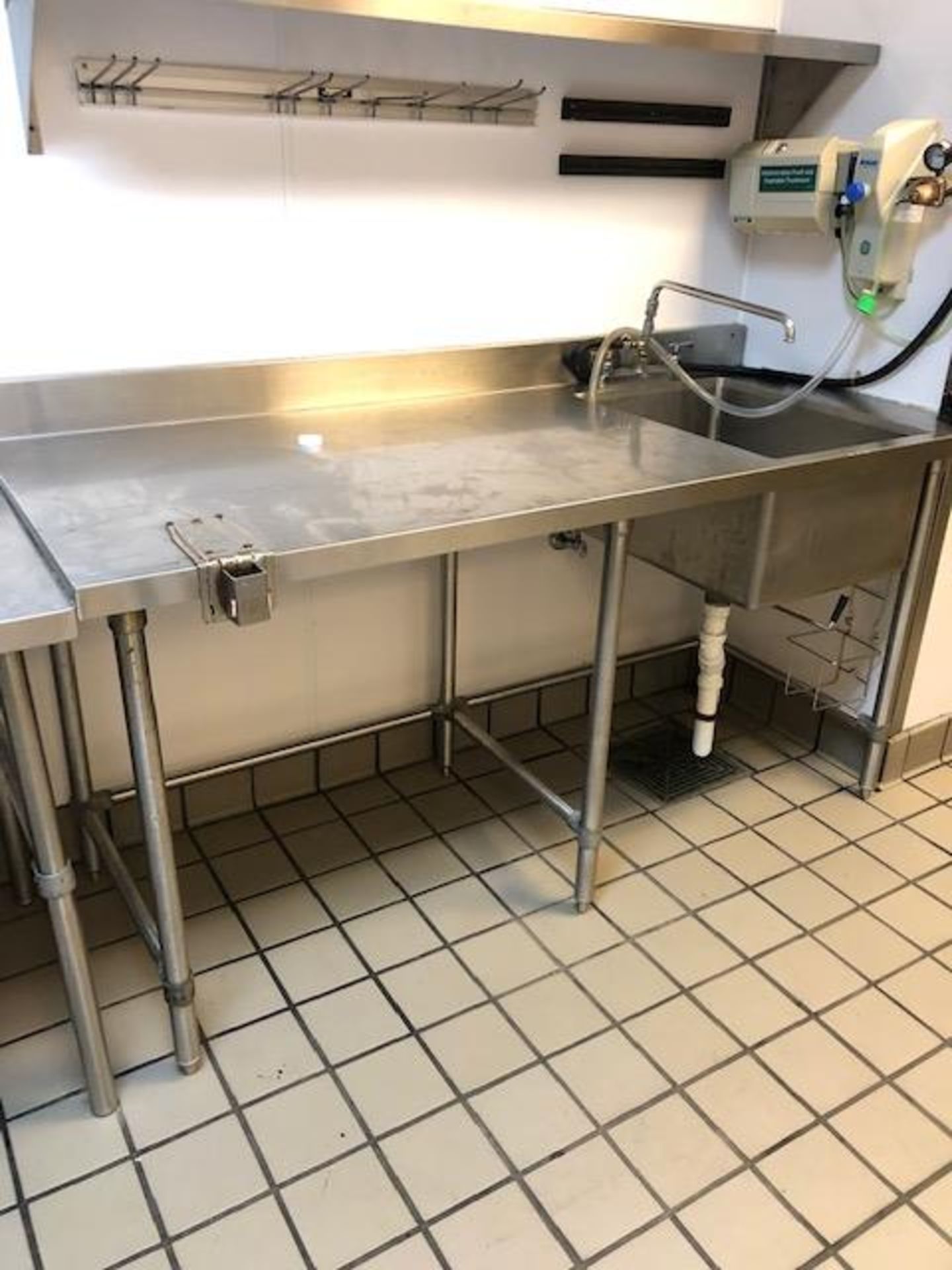 STAINLESS STEEL PREP WORKTABLE 6 FOOT WITH SINK AND FAUCET