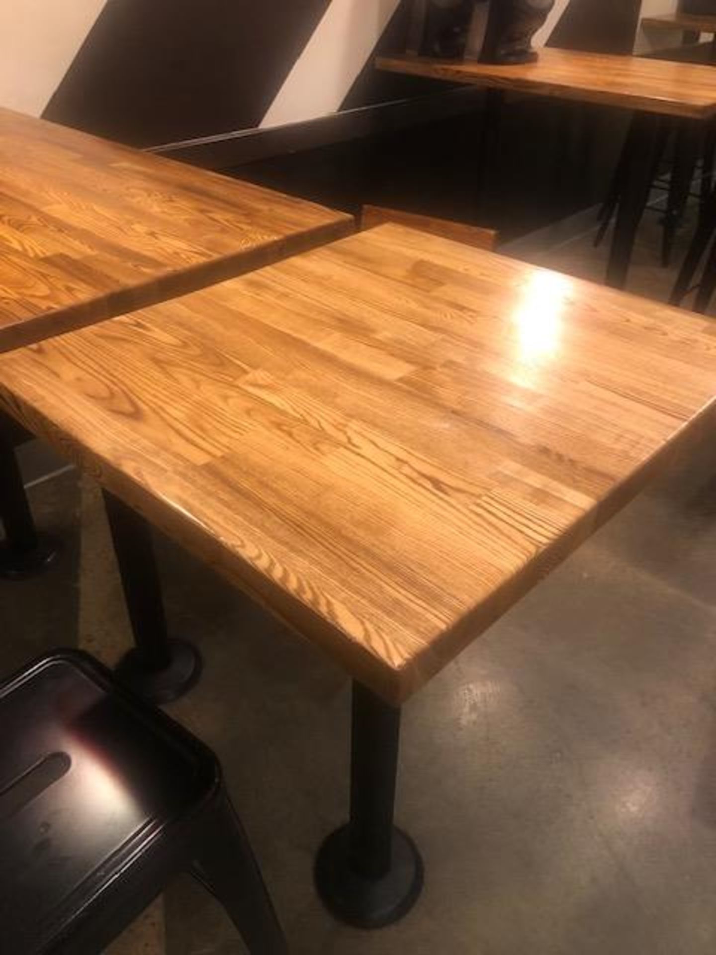 24" X 30 " Hi Top Wood Table with single metal bolt in base