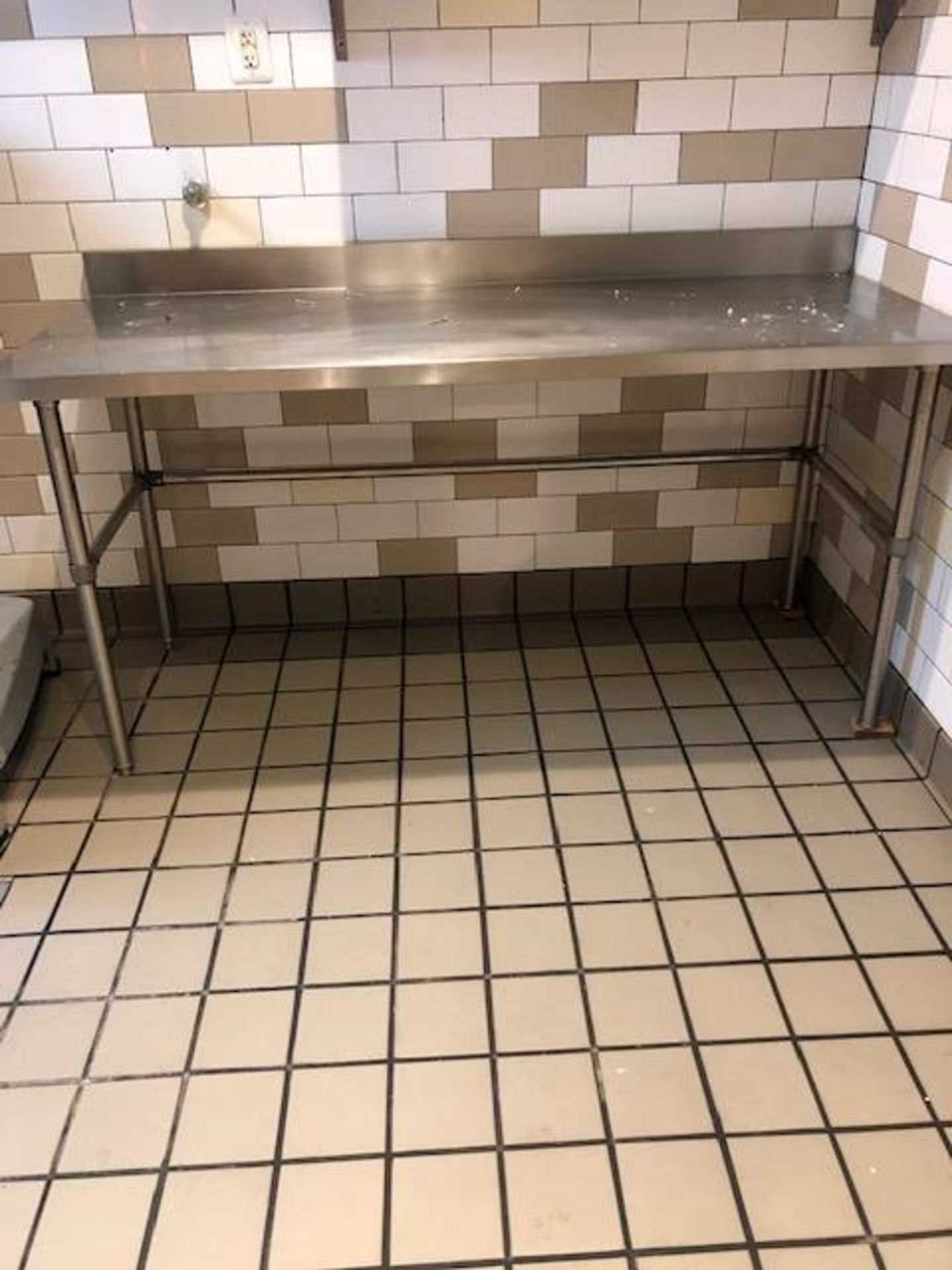 STAINLESS STEEL WORKTABLE 6 FOOT WITH BACKSPLASH - Image 3 of 3