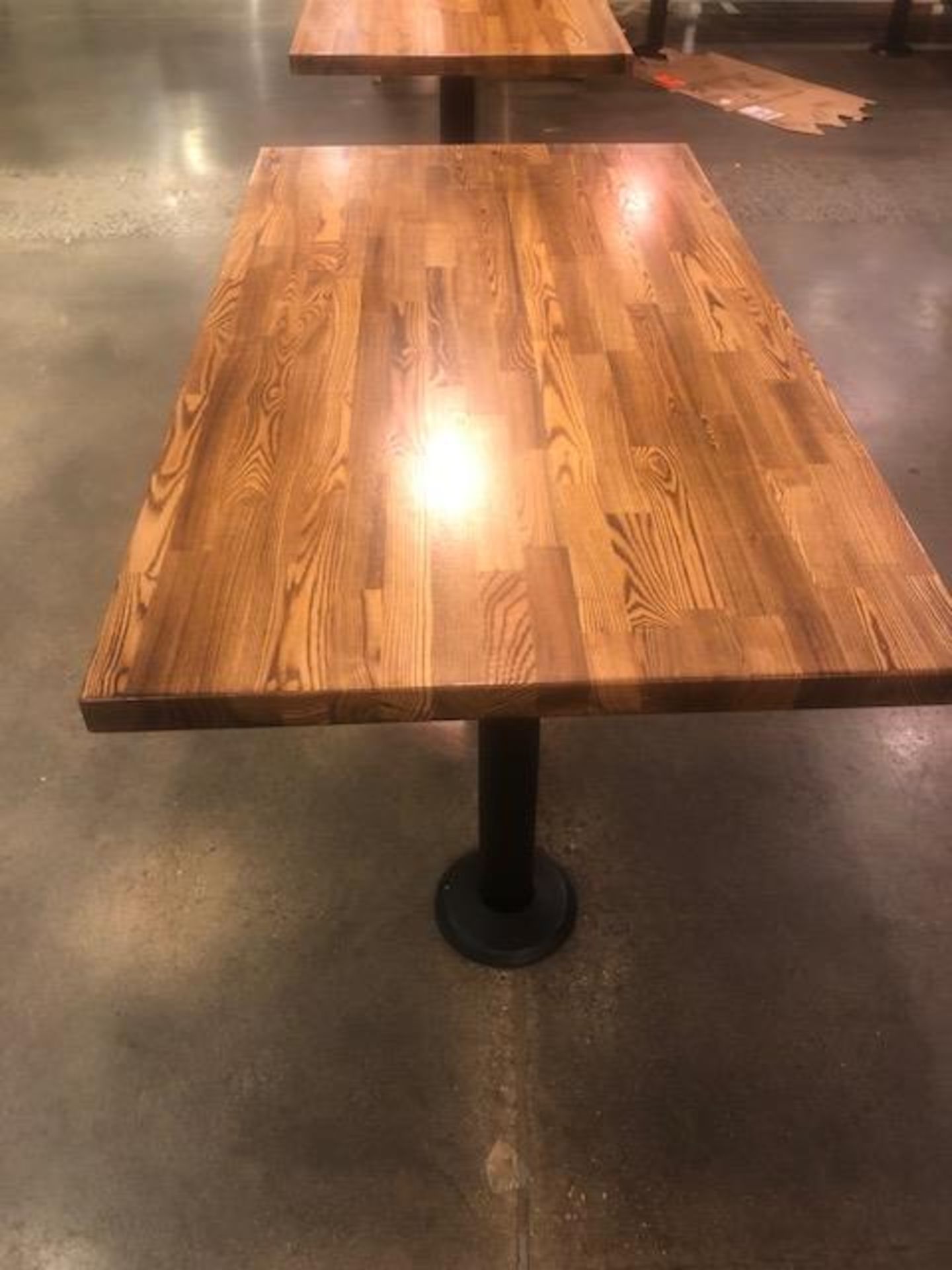 30" X 48" SOLID WOOD TABLES INCLUDING 2 BOLT IN METAL BASES PER TABLE