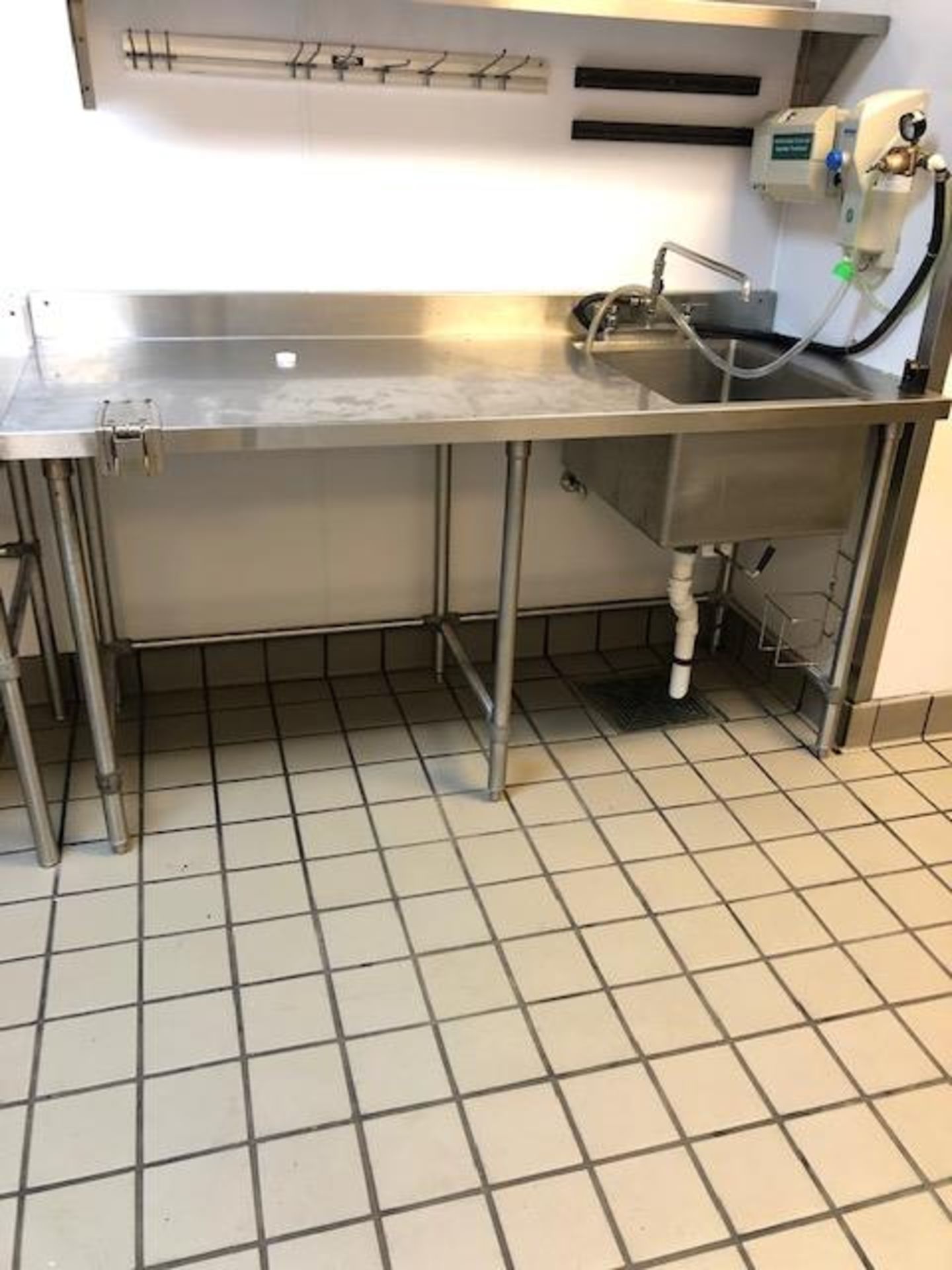 STAINLESS STEEL PREP WORKTABLE 6 FOOT WITH SINK AND FAUCET - Image 2 of 3