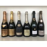 Various Vintage Champagne Tasting Lot, Champagne, France, 6 bottles
