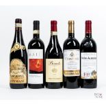 Various Vintages Assorted Spain and Italy, 5 bottles of 75cl.