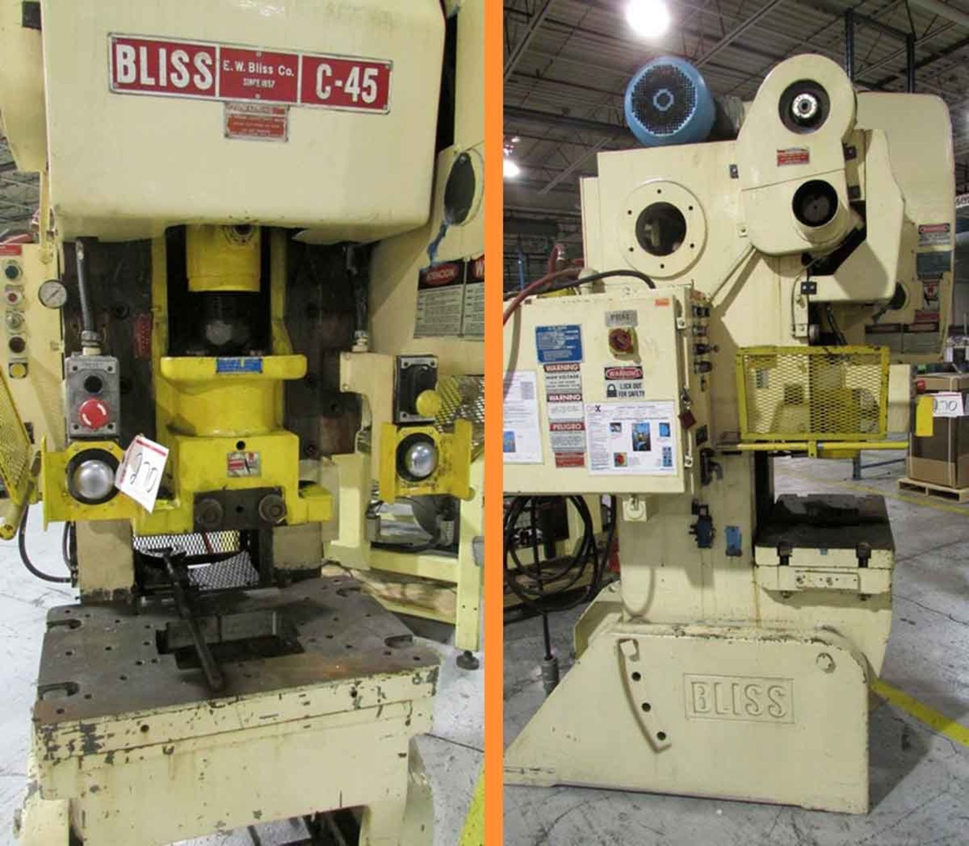 1988 Bliss OBI Punch Press, 45 Ton x 29 1/2" x 19 1/2", Mdl: C-45, S/N: H70622 (6413P) (Located In