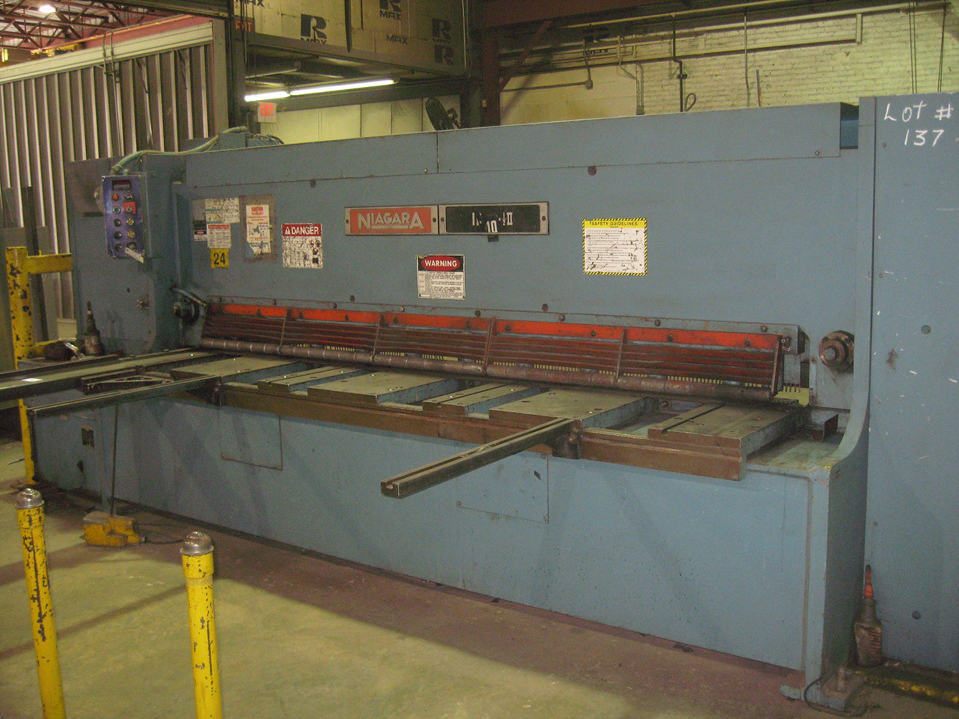 1993 Niagara Hydraulic Power Shear, 1/2" x 10', Mdl: 1F 10 .1/2 II, S/N: S65904 (6626P) (Located