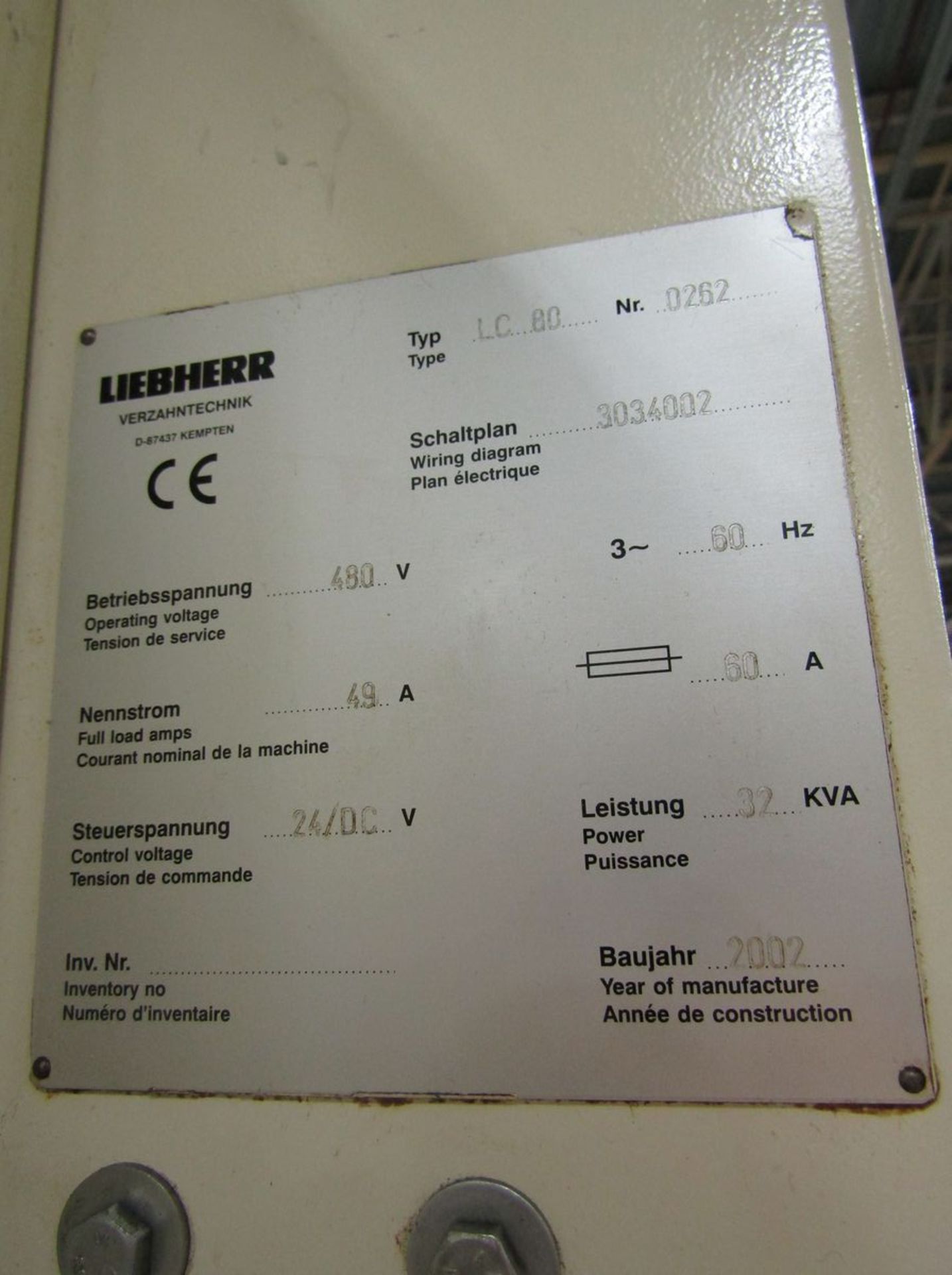 2002 Liebherr LC80 CNC Gear Hobbing Machine - Image 5 of 16