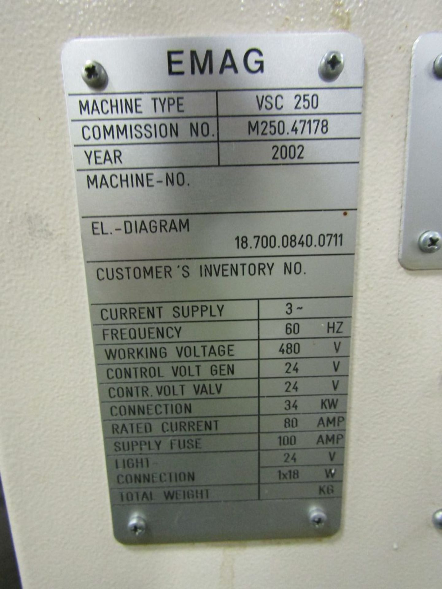 2002 Emag VSC 250 CNC Lathe - Image 6 of 14