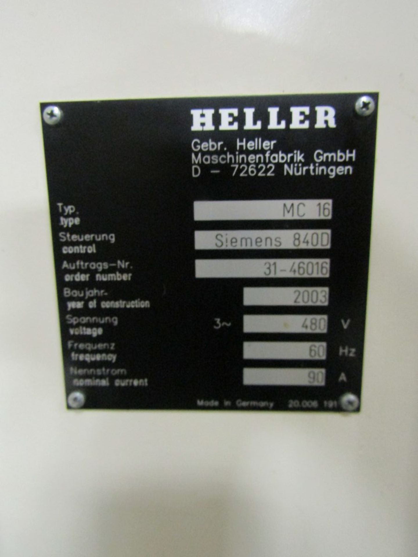 2003 Heller MC16 CNC Horizontal Machining Center - Image 5 of 7