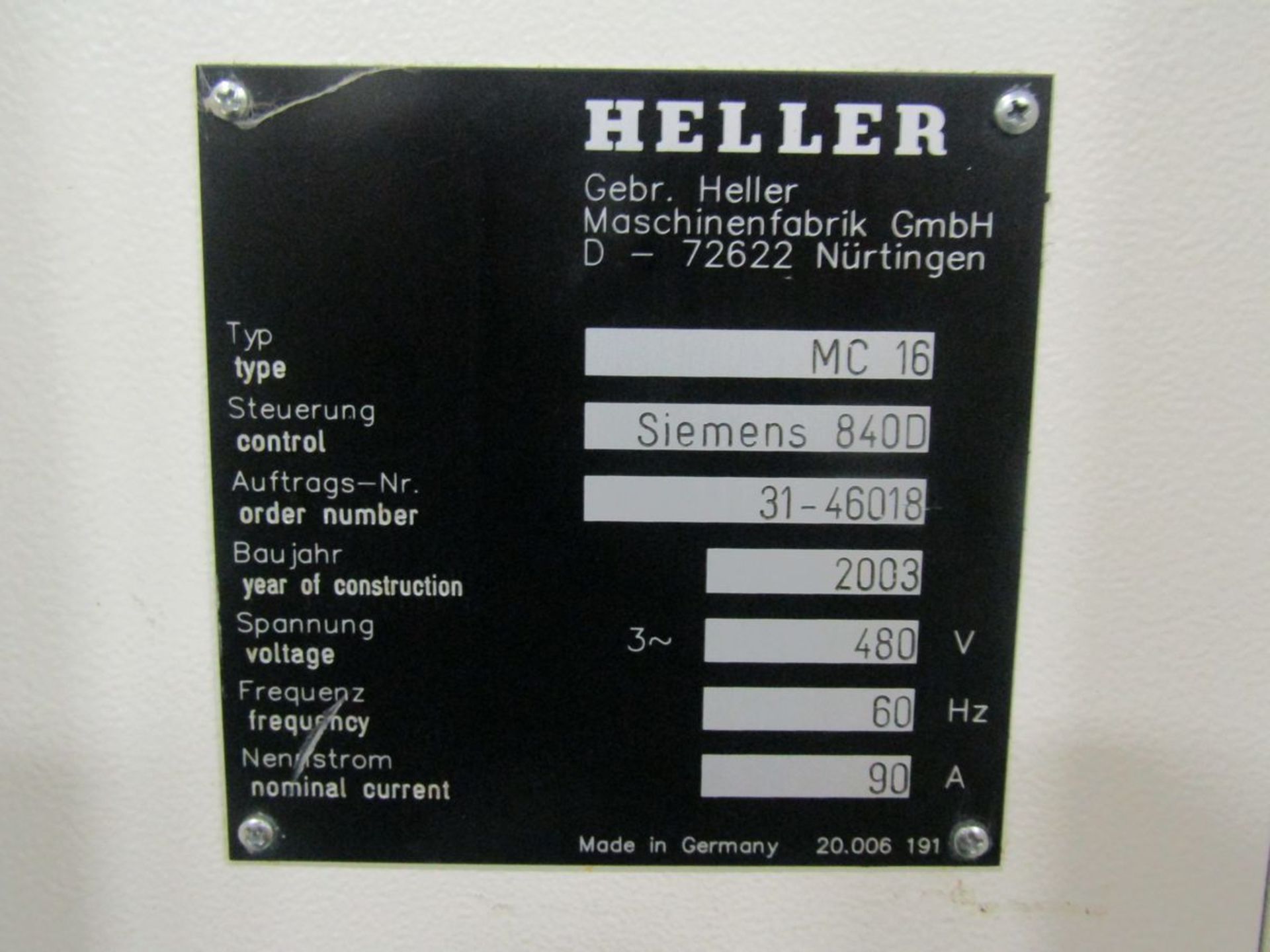 2003 Heller MC16 CNC Horizontal Machining Center - Image 5 of 6