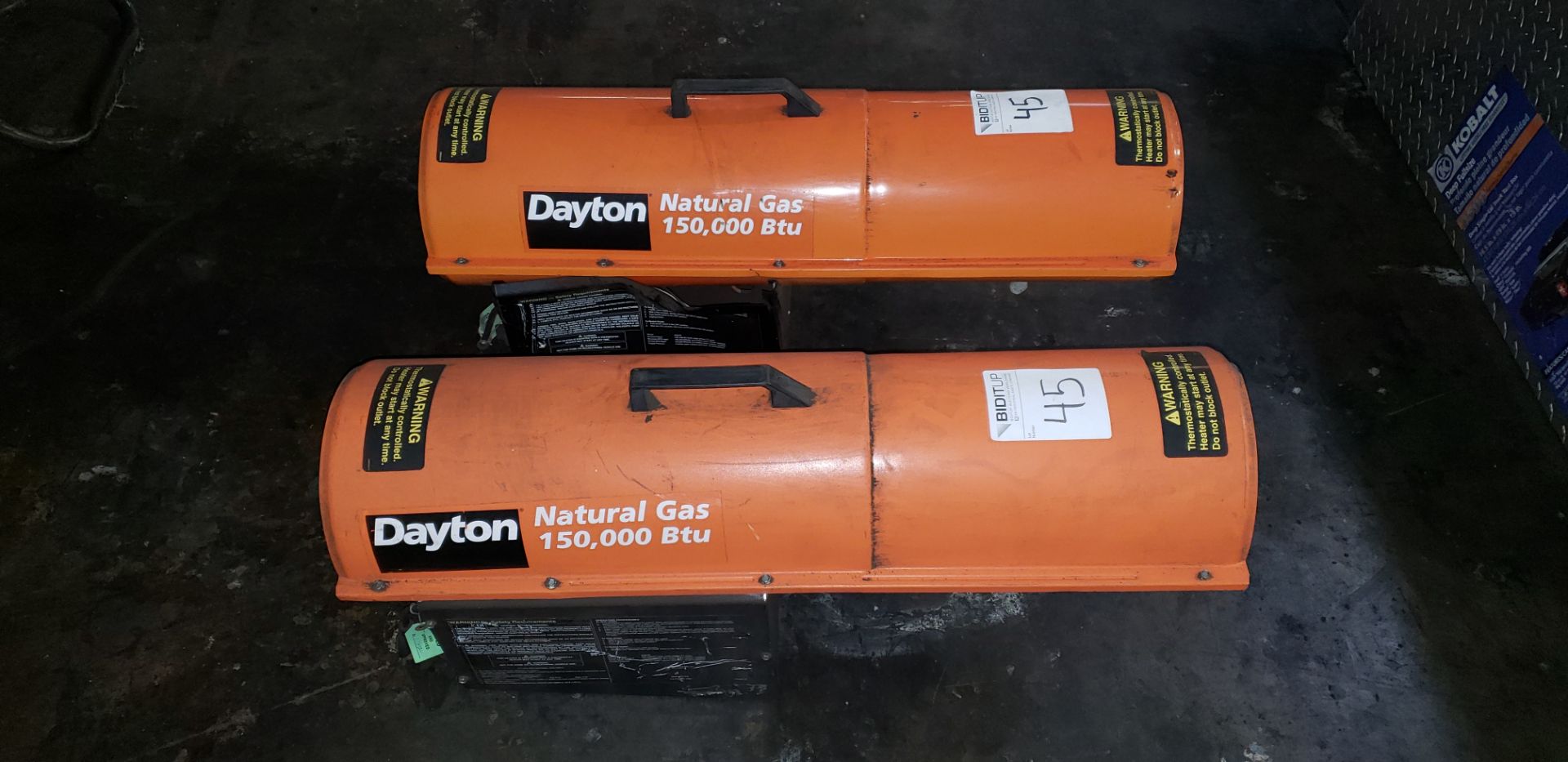 Dayton 150,000 BTU Natural Gas Heaters V- 110, S/N: 9455704 & 010531343, Located In: Riverside - Image 2 of 4