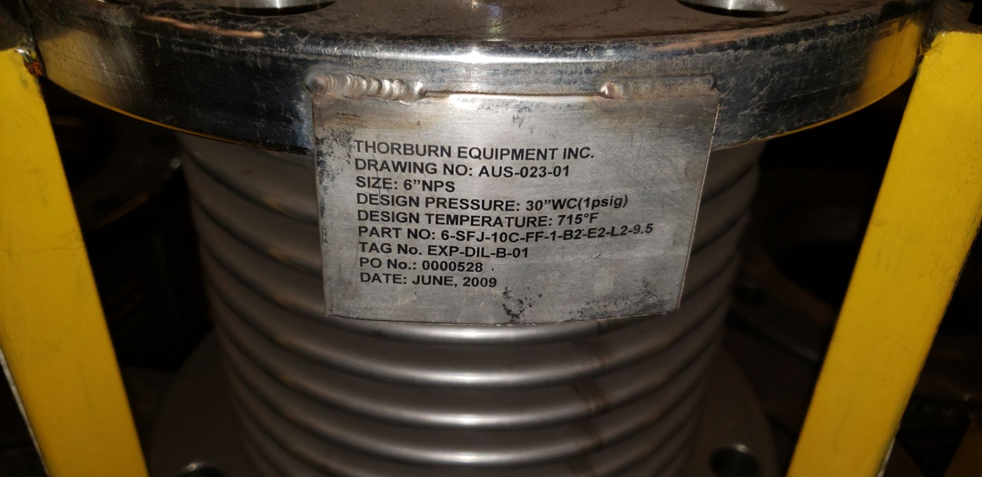 2009 Thorburn Equipment Inc, Mdl: 6-SFJ-10C-FF-1-BZ-E2-L2-9.5 Stainless Steel 6" x 12" Flex Flanges, - Image 2 of 2