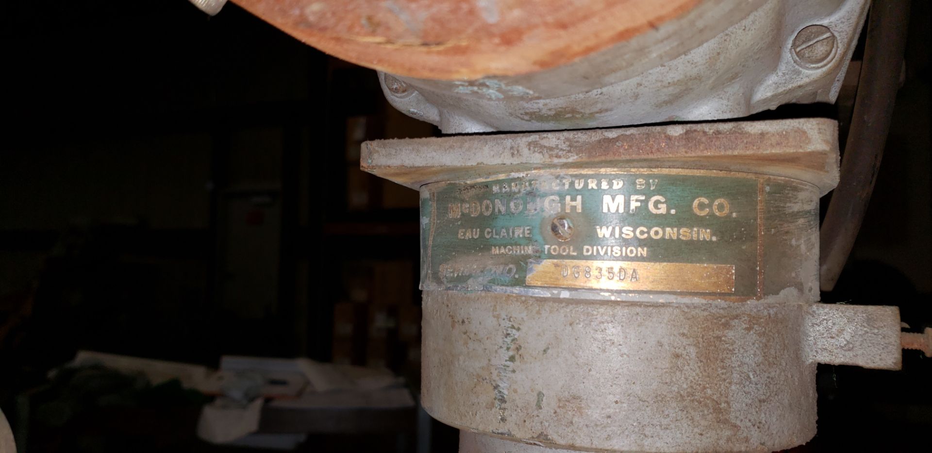 5/52 McDonough Mfg. Co. 8" Dual Wheel Drill Grinder/Sharpener on Pedestal Baldor Electric Motor, . - Image 3 of 6