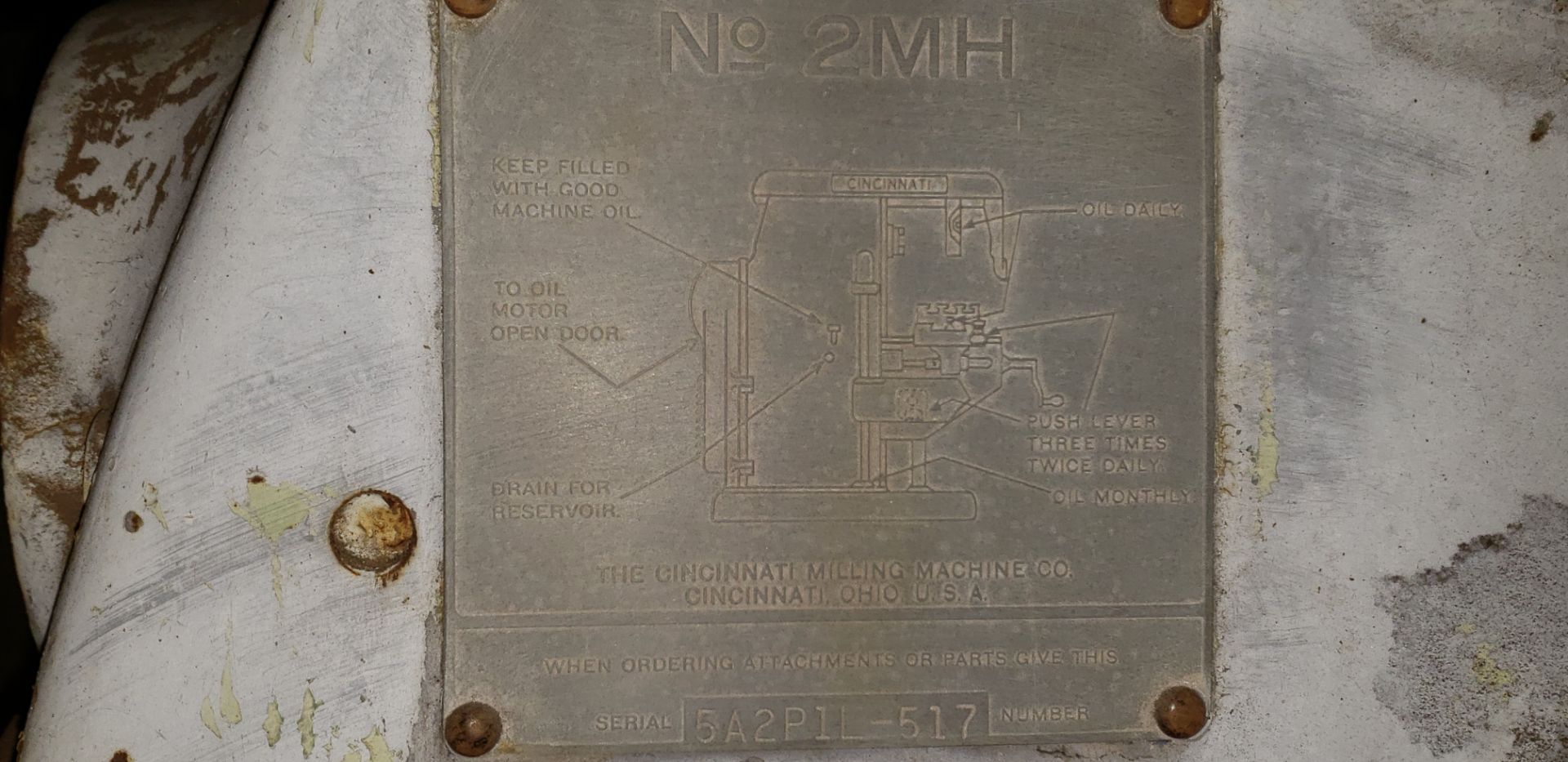 Cincinnati, Mdl: 2MH Horizontal Milling Machine, S/N: 5A2P1L-517, Located In: Riverside - Image 2 of 8