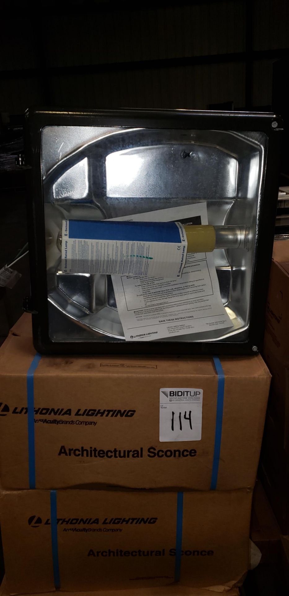 Lithonia Outdoor Commercial Light Fixtures w/ Bulbs (12) Lithonia 150W/MH Wall Sconces & (4) - Image 3 of 9