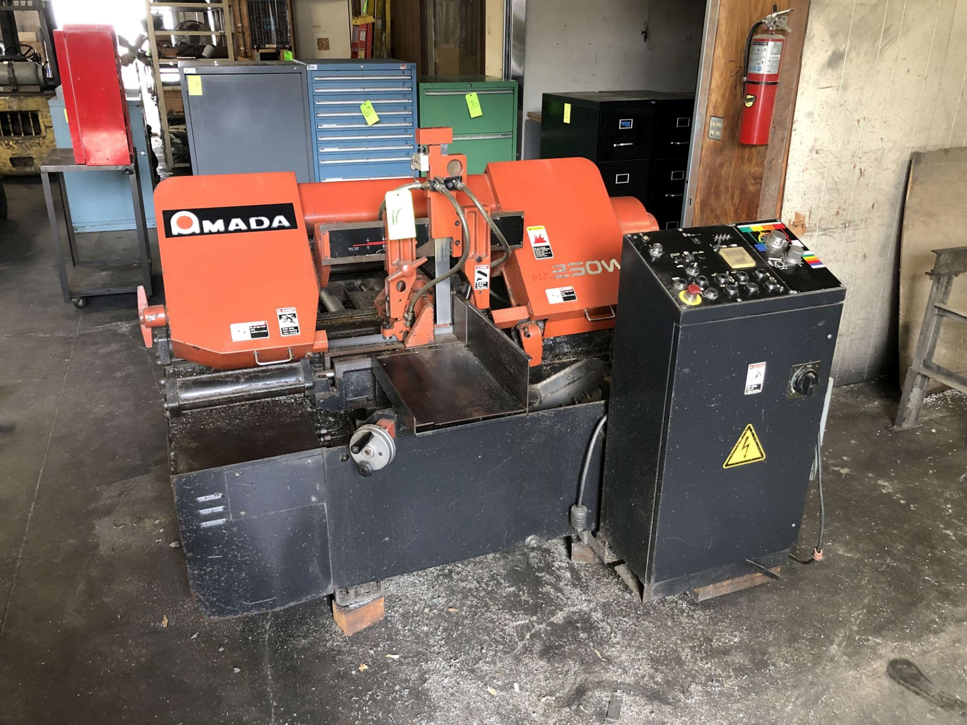 2001 Amada 10" x 10" Horizontal Band Saw, Model HA-250W, 5 HP, Clamping